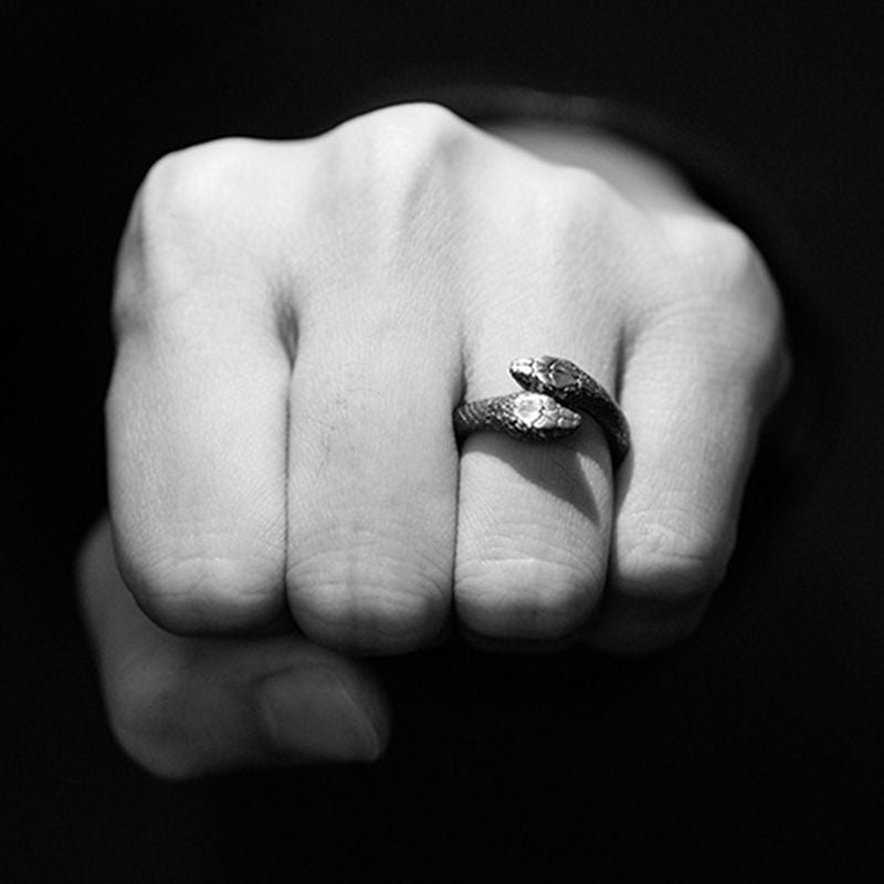 Women's & Men's Retro Double-headed Snake For Open Personalized Lizard Rings