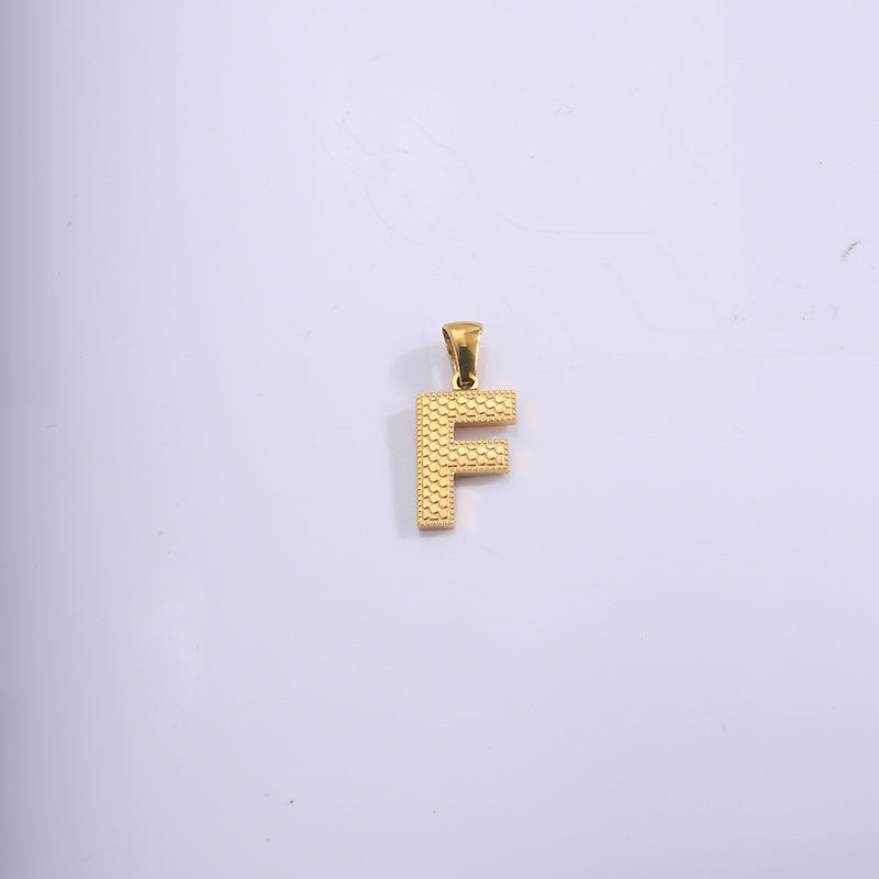 Plaid English Letter Titanium Steel Ornament Pendants