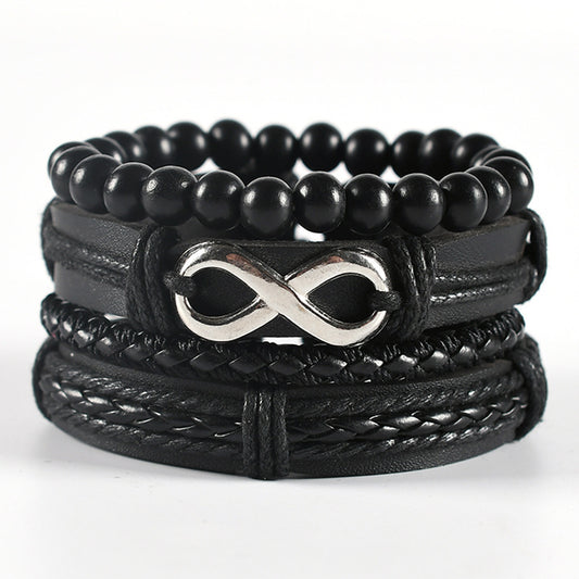 Men's Fashion Leather Woven Wings Boat Anchor Bracelets