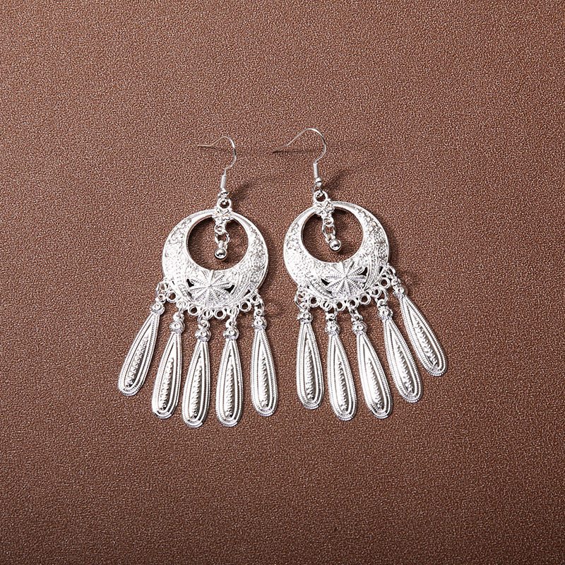 Sier Family Minority Ethnic Style Tourist Attractions Earrings