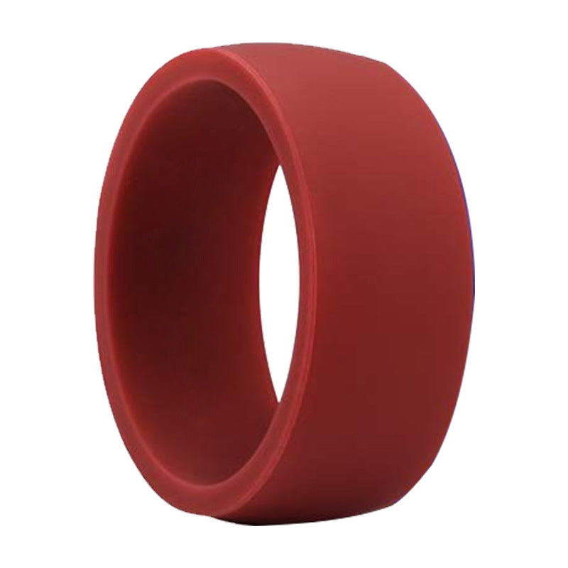 Men's Wide Flat Silica Gel Personalized Silicone Rings