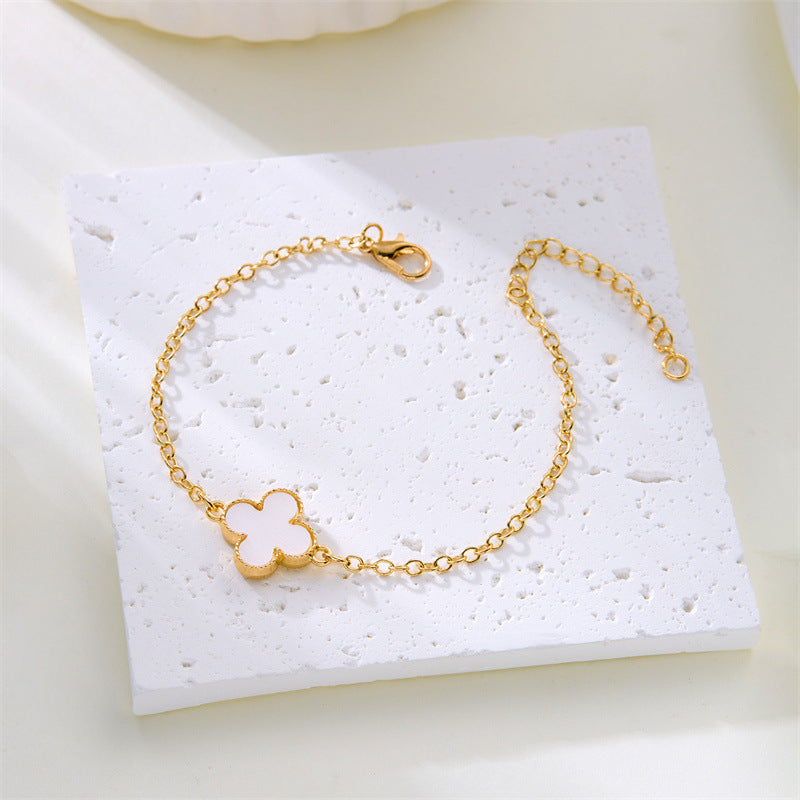 Four-leaf Clover Gold-plated Double-sided Fritillary Lucky Bracelets