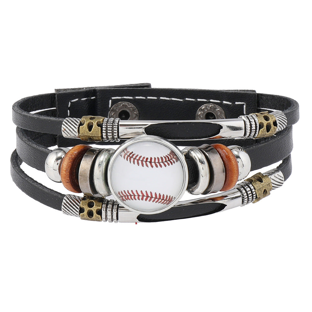 Ornament Beaded Football Baseball Basketball Wild Team Bracelets