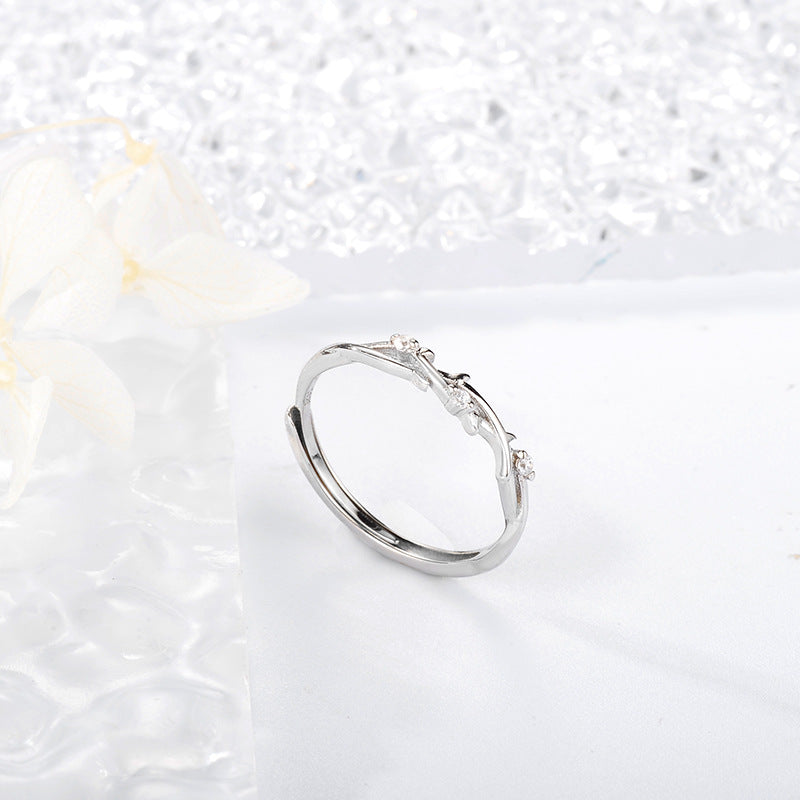 Summer Sterling Sier Branch Zircon Female Rings