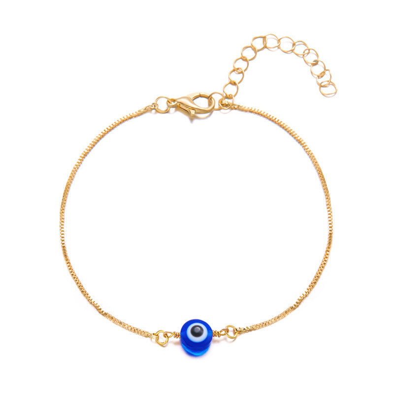 Bohemian Simple Resin Devil's Eye Anklet Round Turkish Bracelets