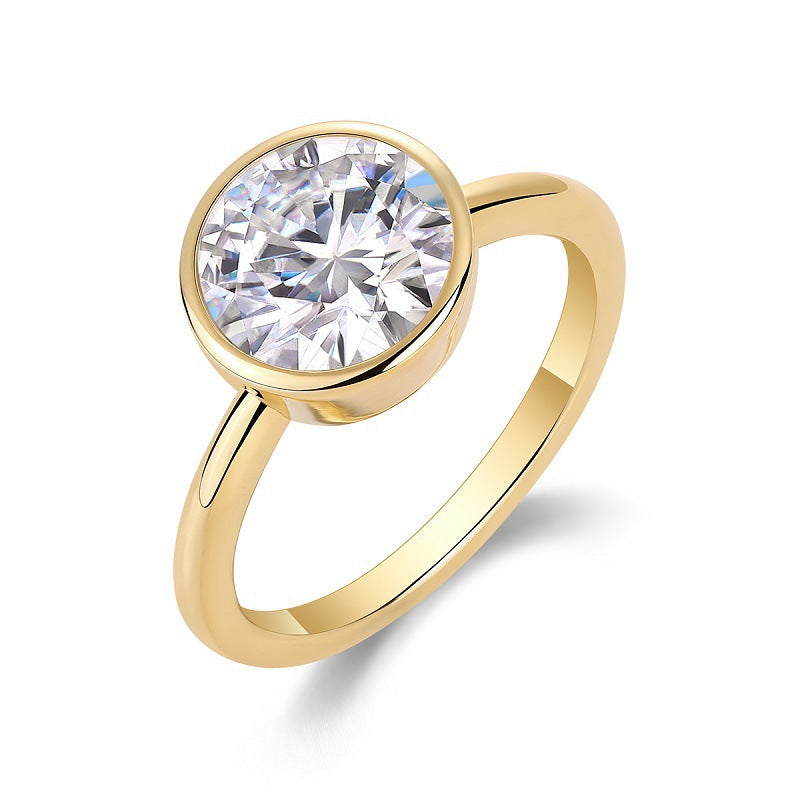 Golden Simple Style Sier Female Niche Rings