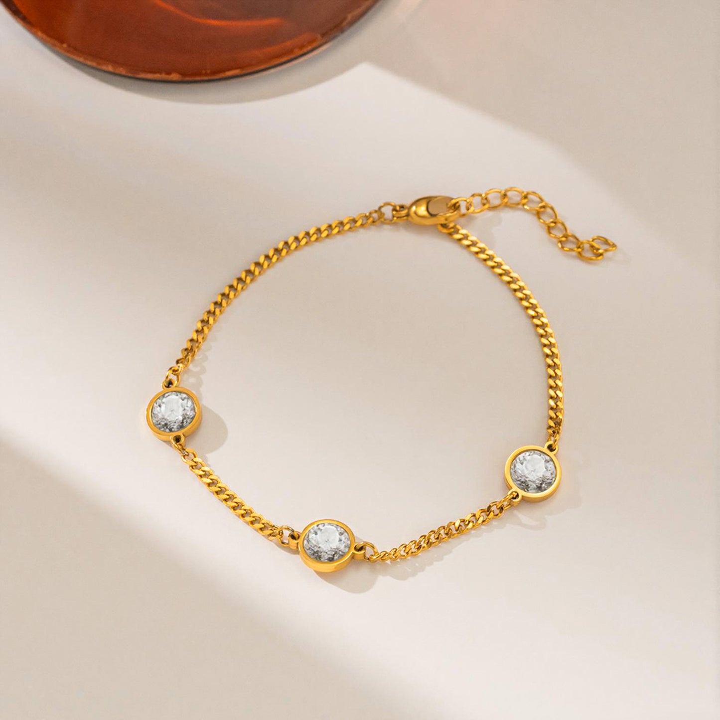 Colorful Titanium Steel Female Gold Head Niche Bracelet