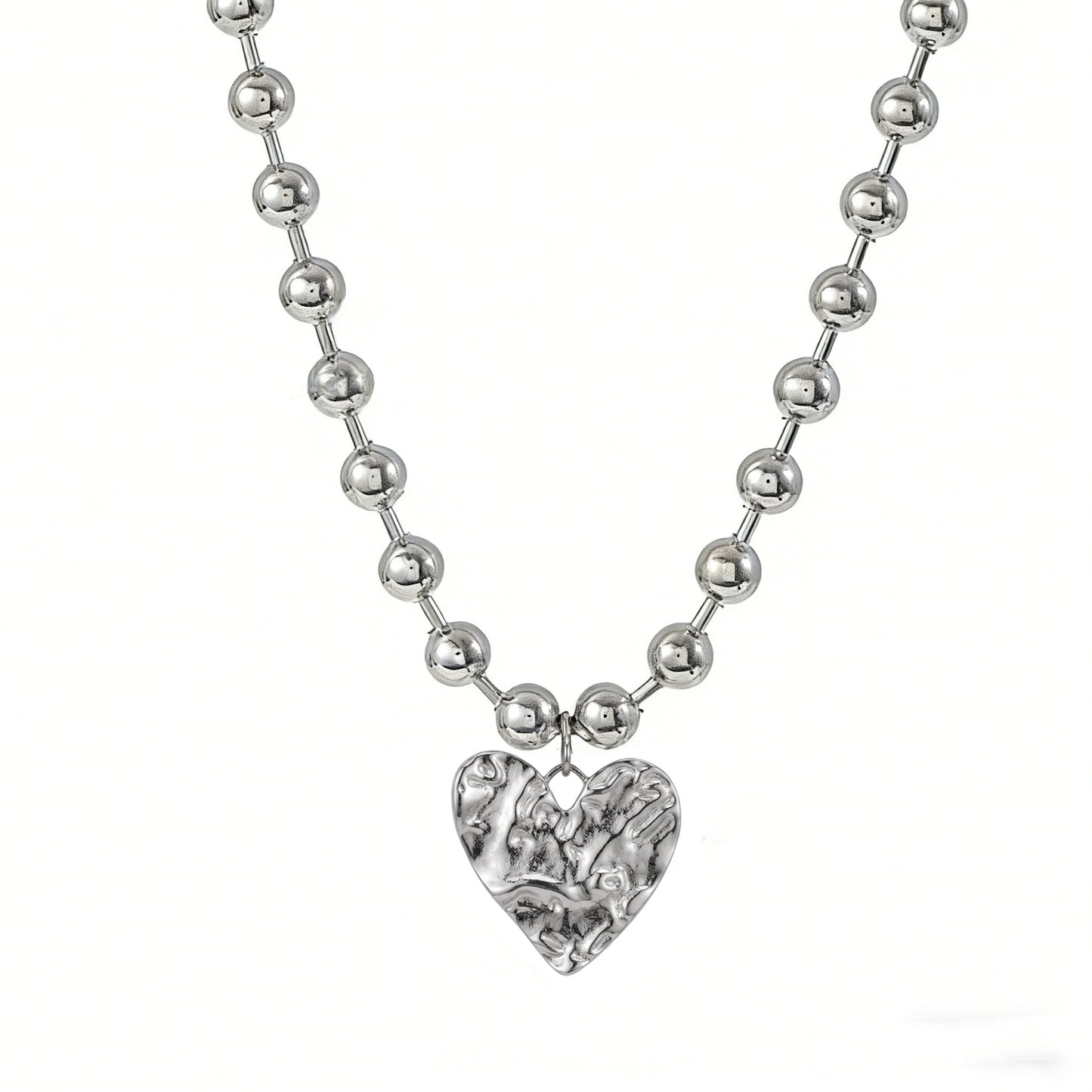 Irregular Heart Stainless Steel Round Beads Hot Pendant