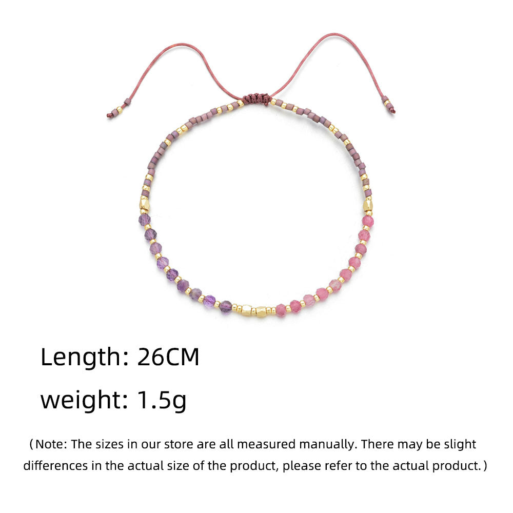 Women's Ethnic Style Agate Natural Stone Bead Woven Bracelets