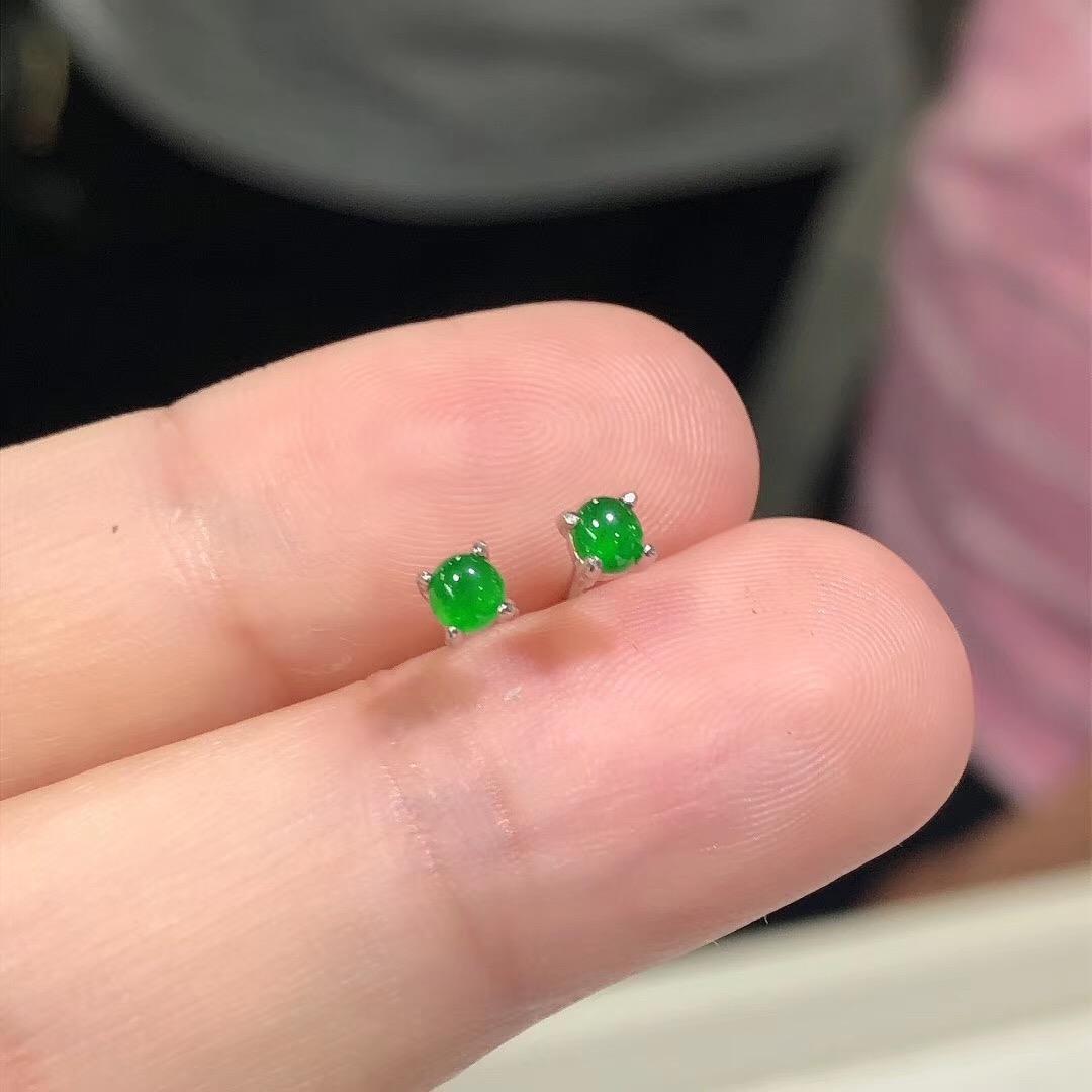 Imitation Chalcedony Female Green Egg Surface Natural Simple Rings