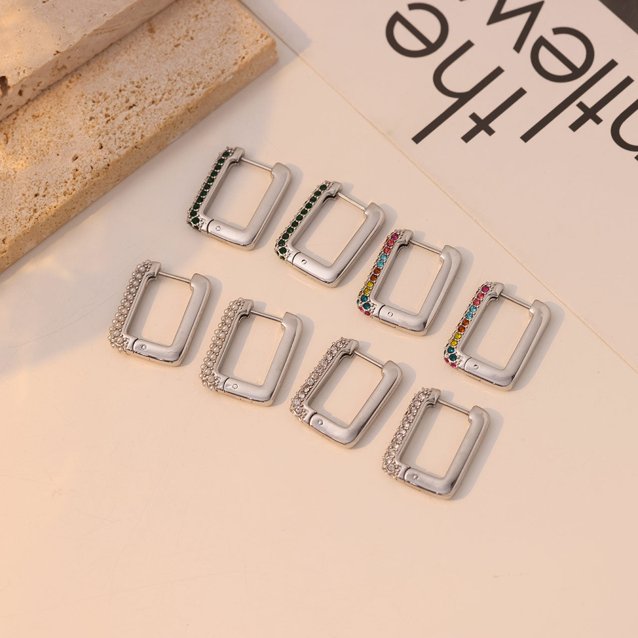 Square Fashion Ear Clips Advanced Design Earrings