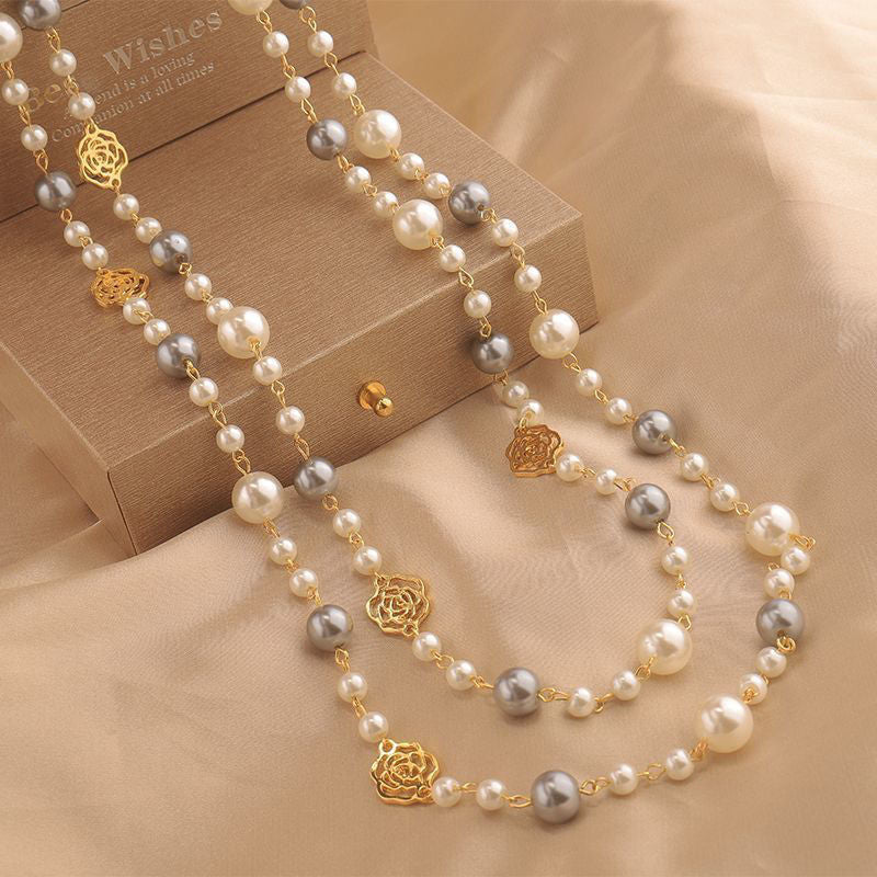 Classic Style Pearl Flower Sweater Chain Ladies Decoration Bracelets