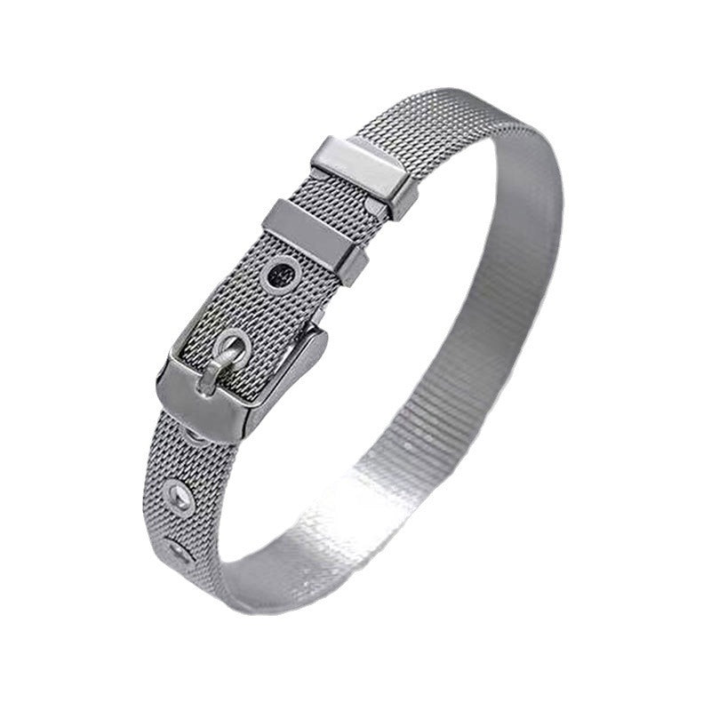 Men's Female Simple No Color Fading Mesh Strap Light Luxury High Bracelet