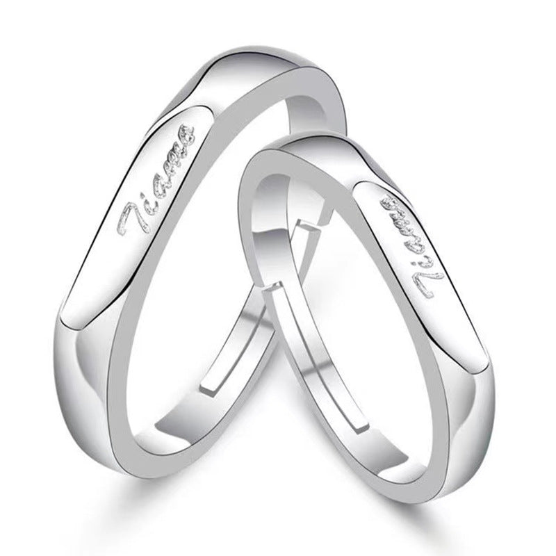 Women's & Men's Couple For Opening Artificial Diamond Ornament Rings