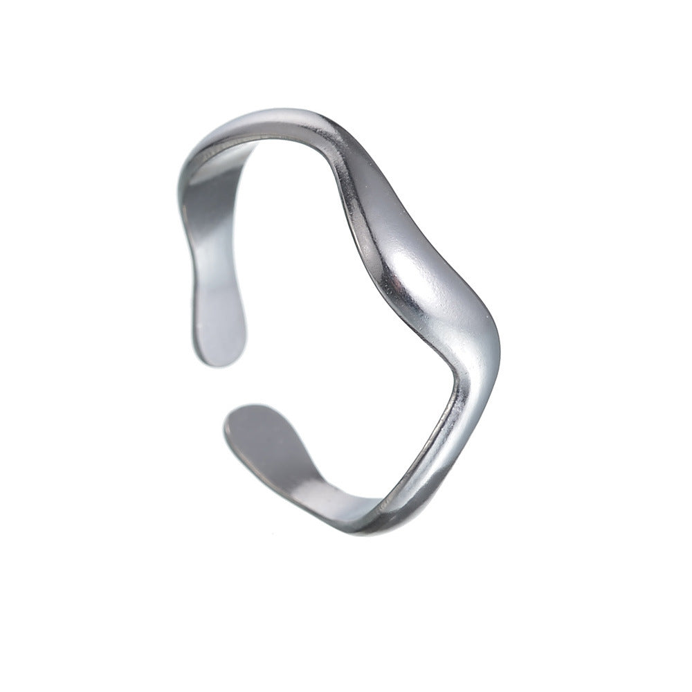 Women's Wind Niche Water Wave Open Oil Rings