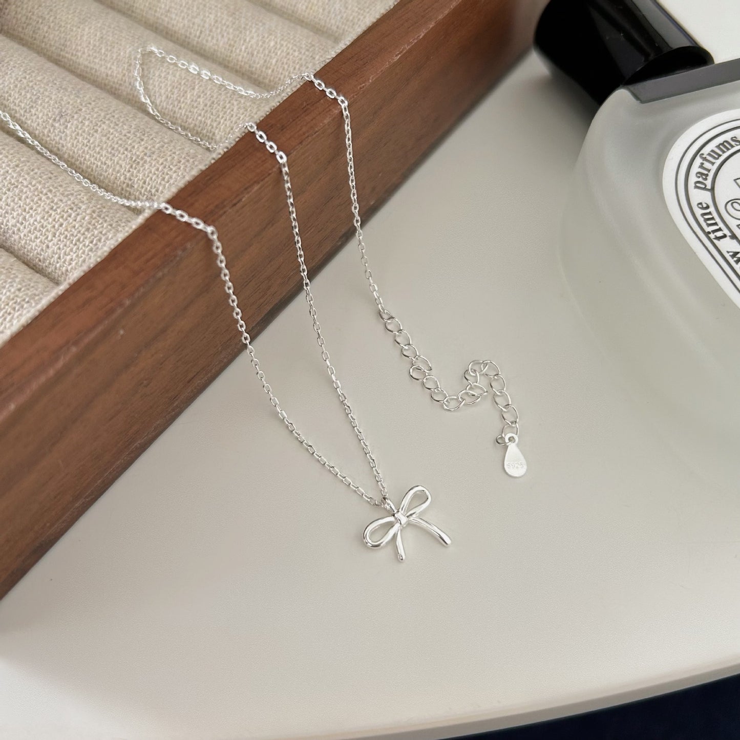 Women's Sier Light Luxury Pearl Bow Double Necklaces