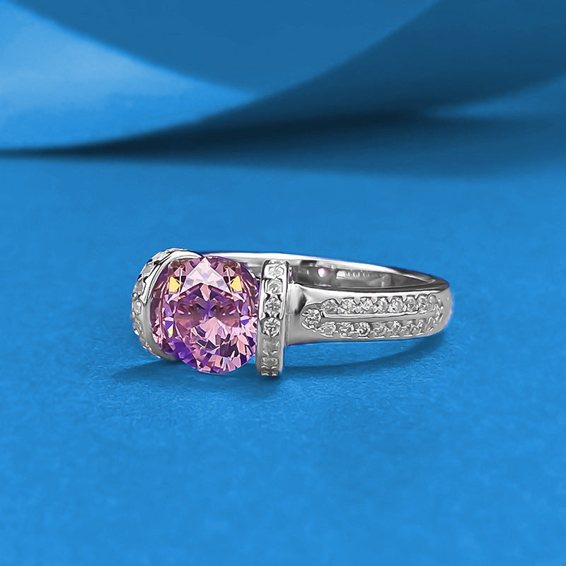 Inlaid Pa Pink Exquisite Sweet Princess Rings