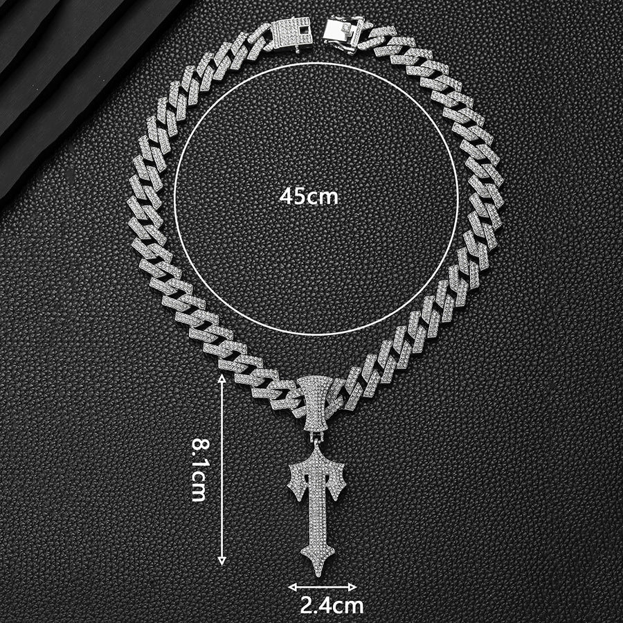 Men's Large Alloy Parts Hip Hop Sword Necklaces