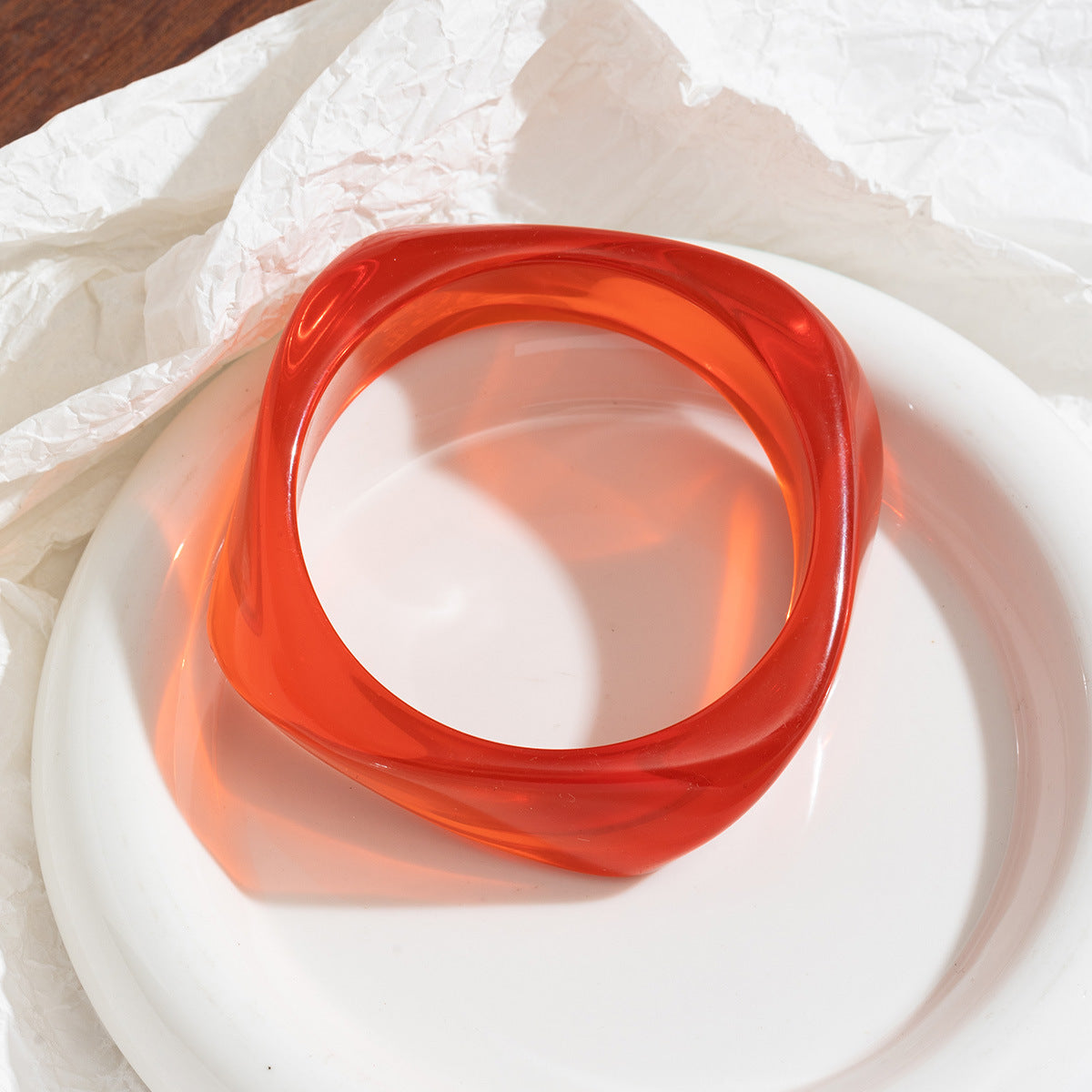 Women's Irregular Blooming Resin Curved Girlfriends Rings