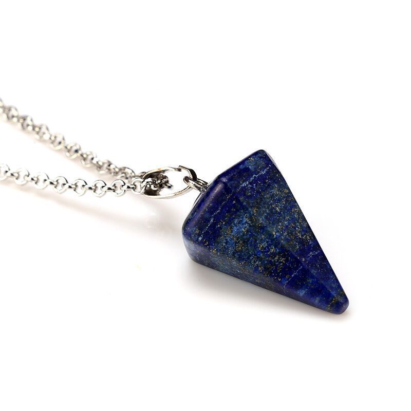 Women's Natural Stone Hexagon Prism Pink Crystal Pendants