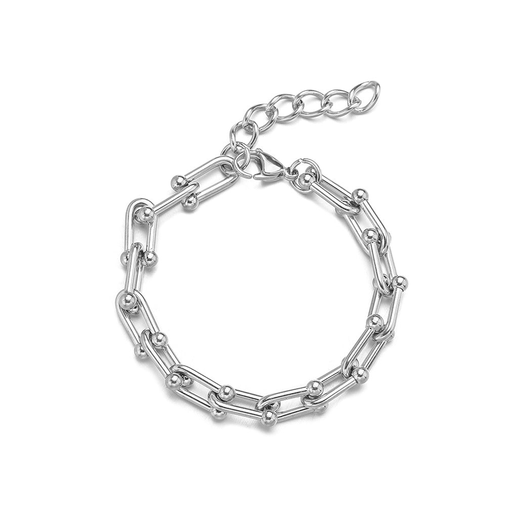 Women's & Men's Korean Style Hipster Titanium Steel Vachette Bracelets