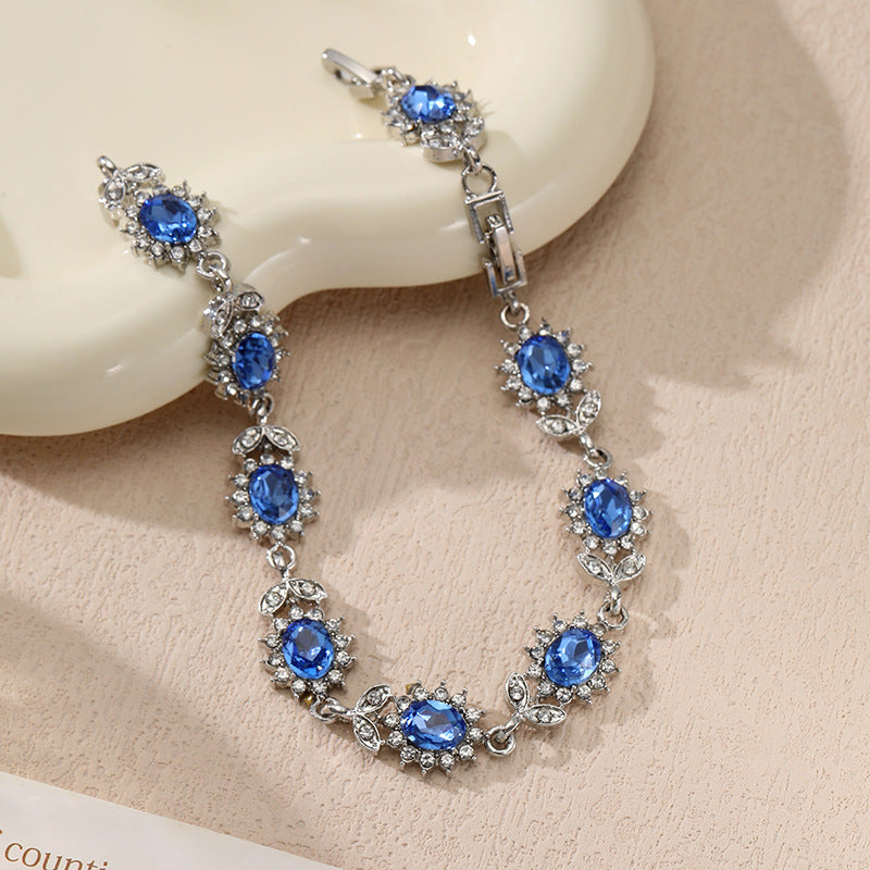 Women's Affordable Luxury Style Color Zircon Flower Branches Bracelets