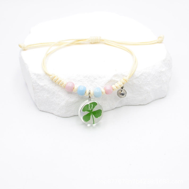 Ornament Four-leaf Clover Scenic Spot Dried Flower Bracelets