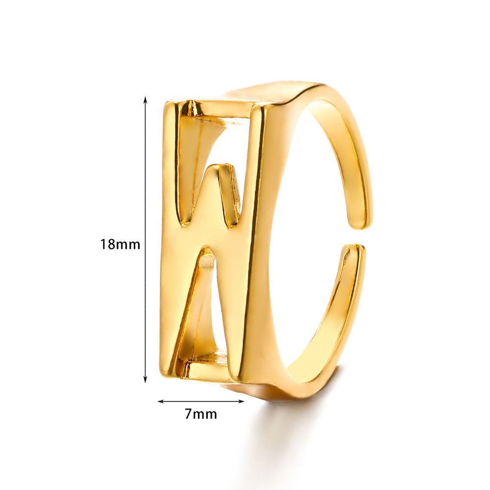 Women's & Men's Simple English Letters Gold Creative Finger Rings