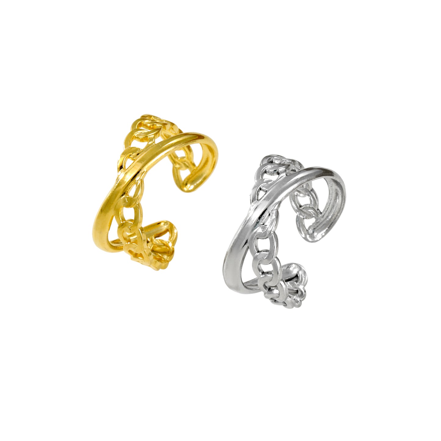 Steel Female Niche Design Chain Stainless Rings