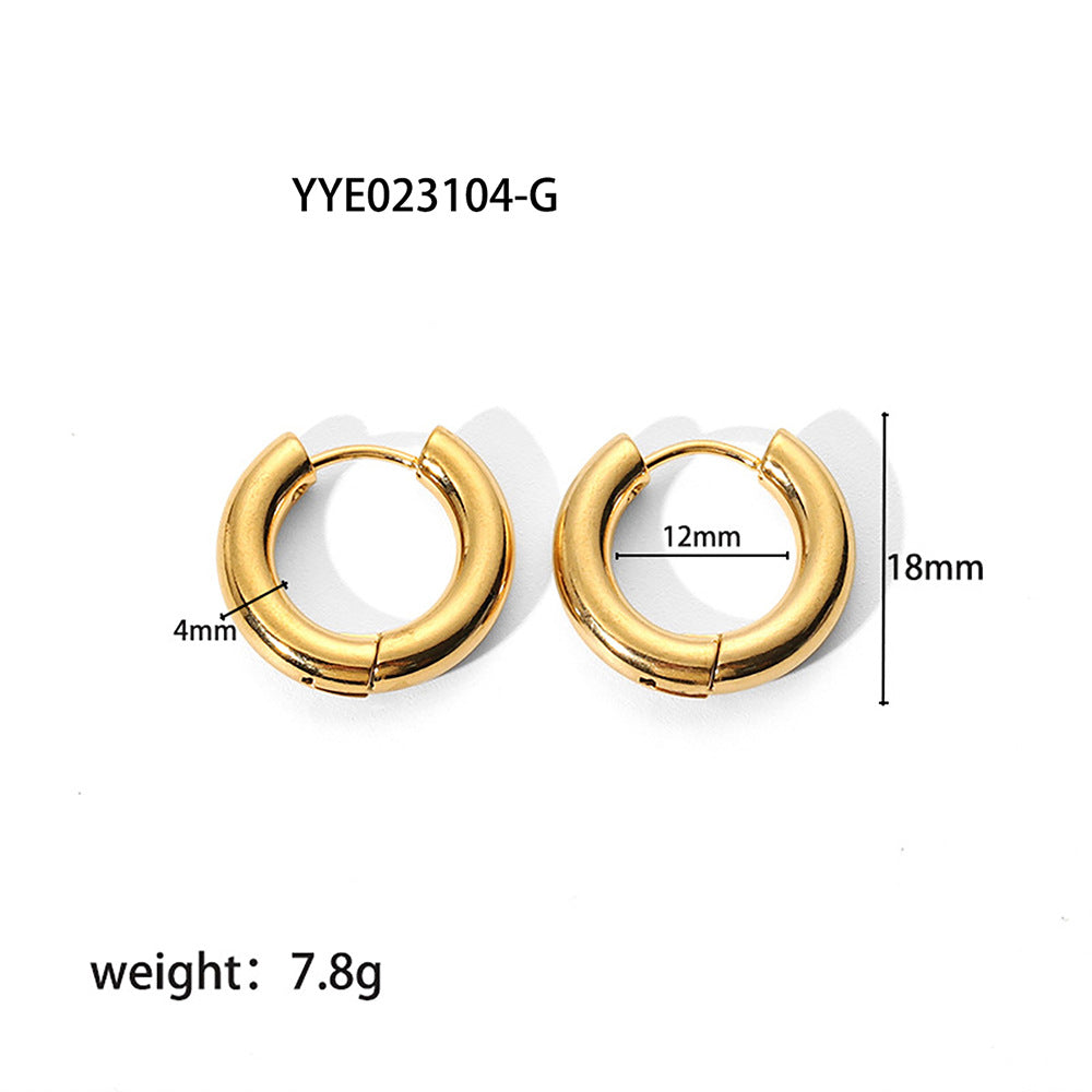 Trendy Simple Light Luxury Design Sense Titanium Steel Earrings