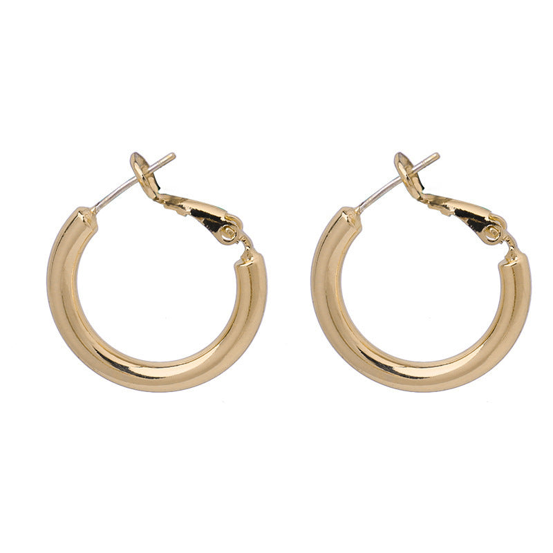 Women's Gold Small Ear Simple High Sense Circle Niche Stud Earrings