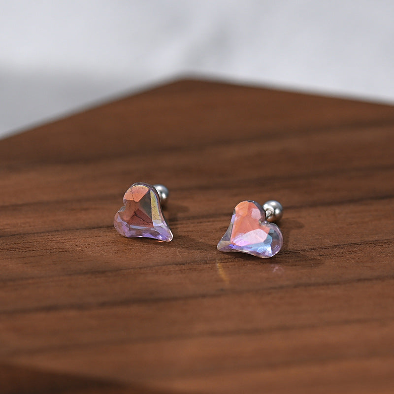 Women's Rhinestone Fashion Sweet Colorful Twist Screw Earrings