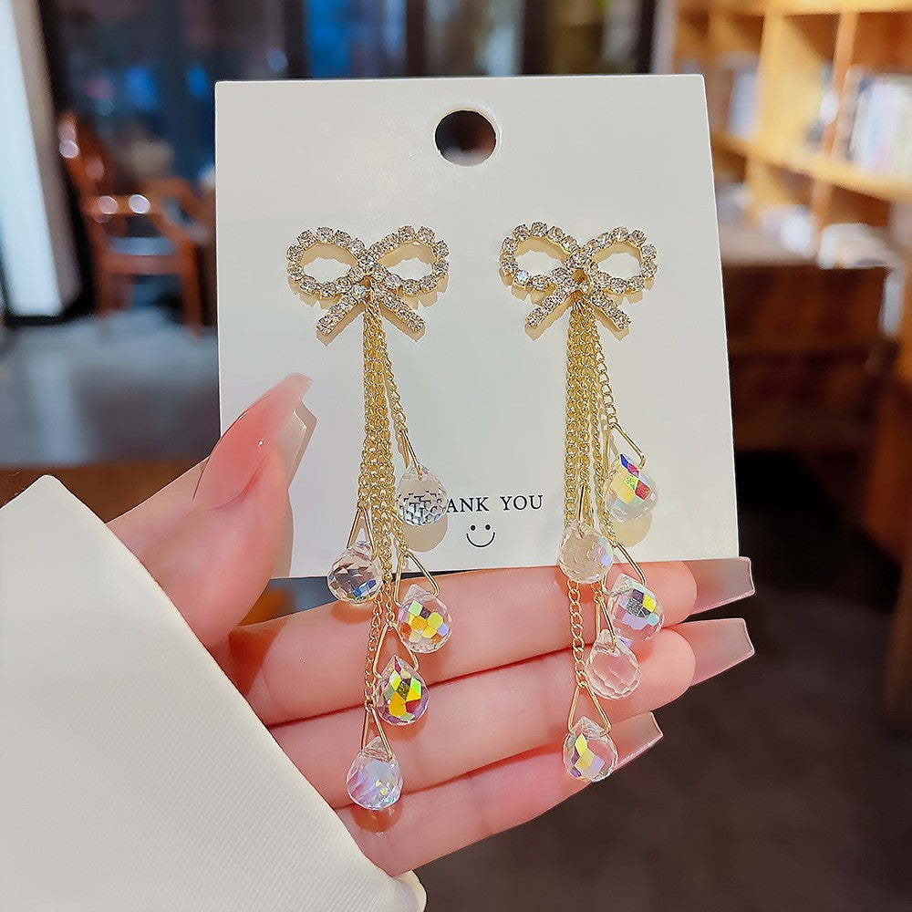 Needle Elegant Tassel Advanced Simple Thin Earrings