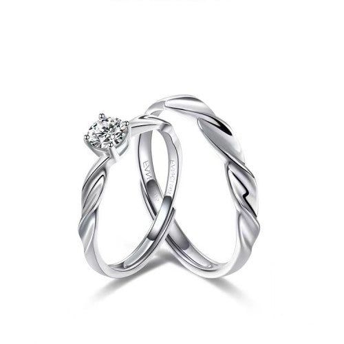 Women's & Men's Fan Home With Female Mobius Couple Fashion Simple Opening Rings