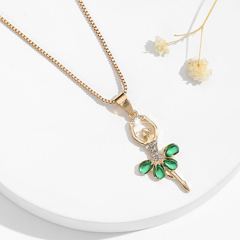 Comfortable Rhinestone Glass Pearl Ballet Cute Pendants
