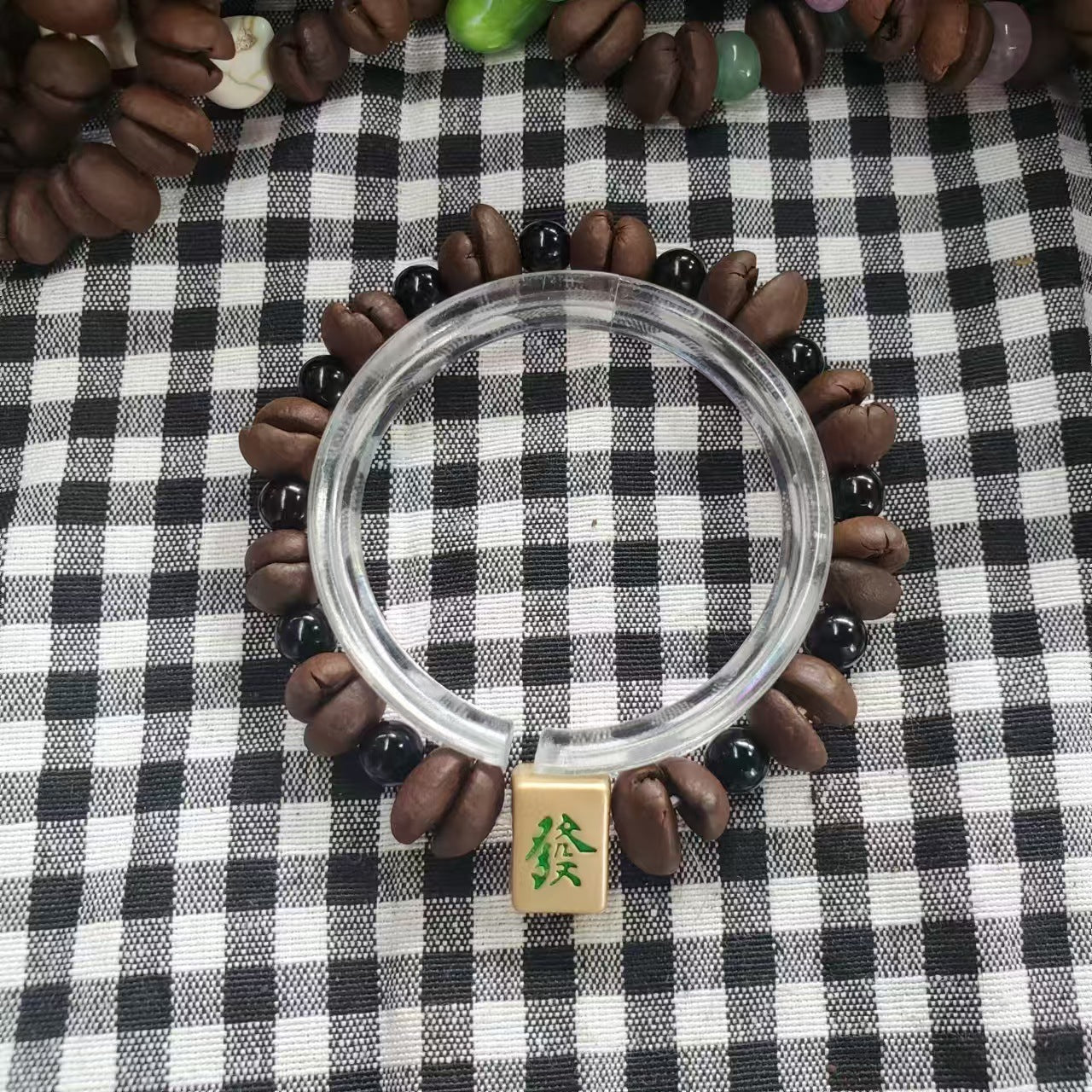 Coffee Bean Ebony Kitten Head Passion Fruit Seed Bracelets