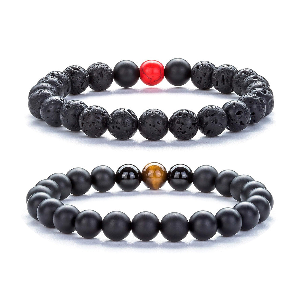 Tigereye Volcanic Rock Bead Couple Girlfriends Bracelets