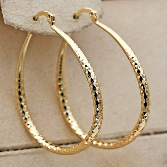 Women's Exaggerated Diamond Corrugated Water Drop Simple Earrings