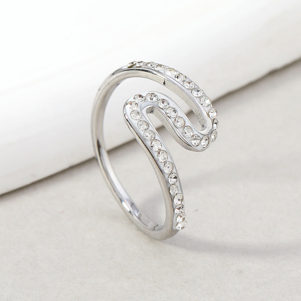 Geometric Affordable Luxury Style Irregular Wave Rings