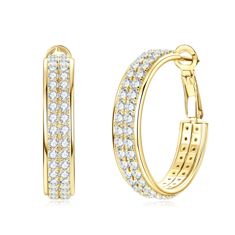 Women's Elegant Sterling Sier Moissanite High Niche Earrings