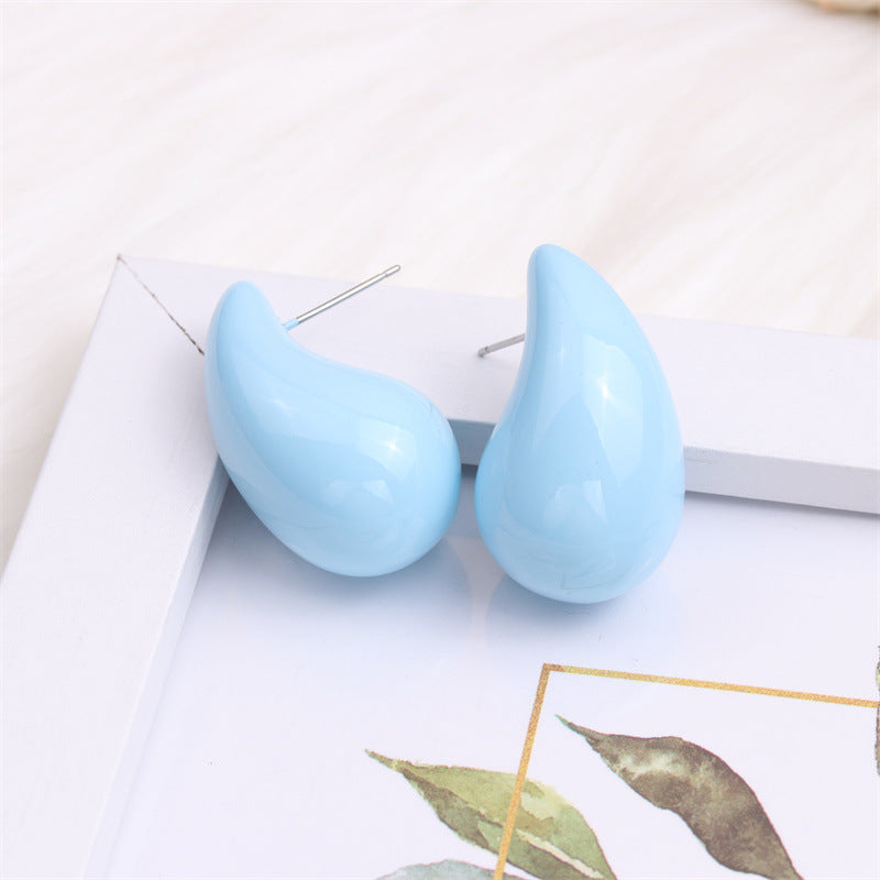 Glossy Fat Drops Ear Simple Personality Earrings