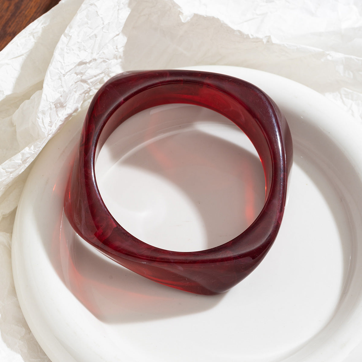 Women's Irregular Blooming Resin Curved Girlfriends Rings