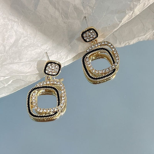 Special Offer Diamond Geometric Square Cold Personalized Earrings