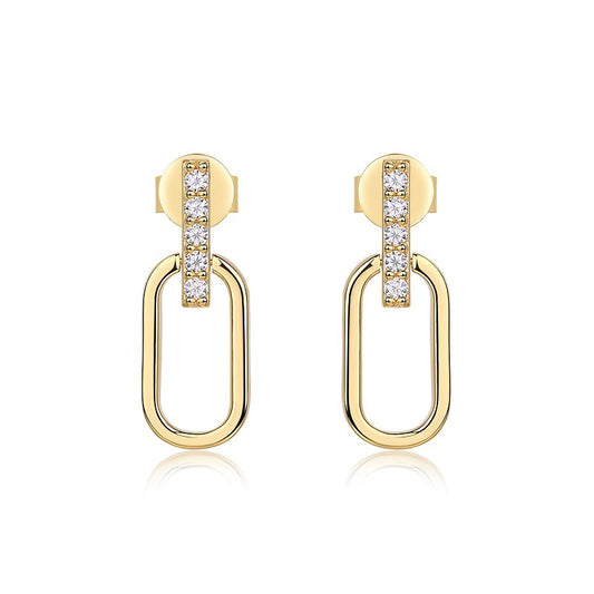 Fashion U-shaped Sier Gold High-grade Personalized Commuter Earrings