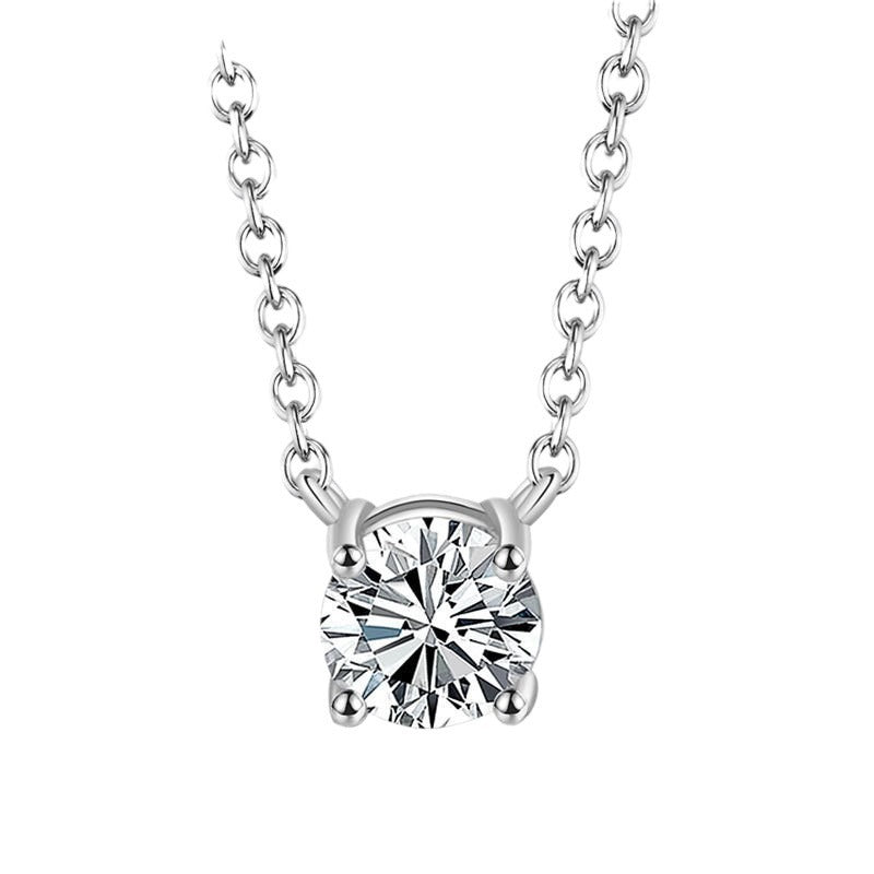 Plated Karat Single Diamond Super Flash Temperament Entry Lux Necklaces