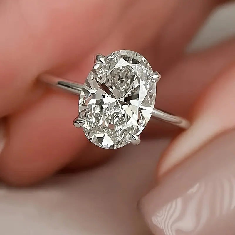 Pretty Large Zircon Oval Fashion Source Ring