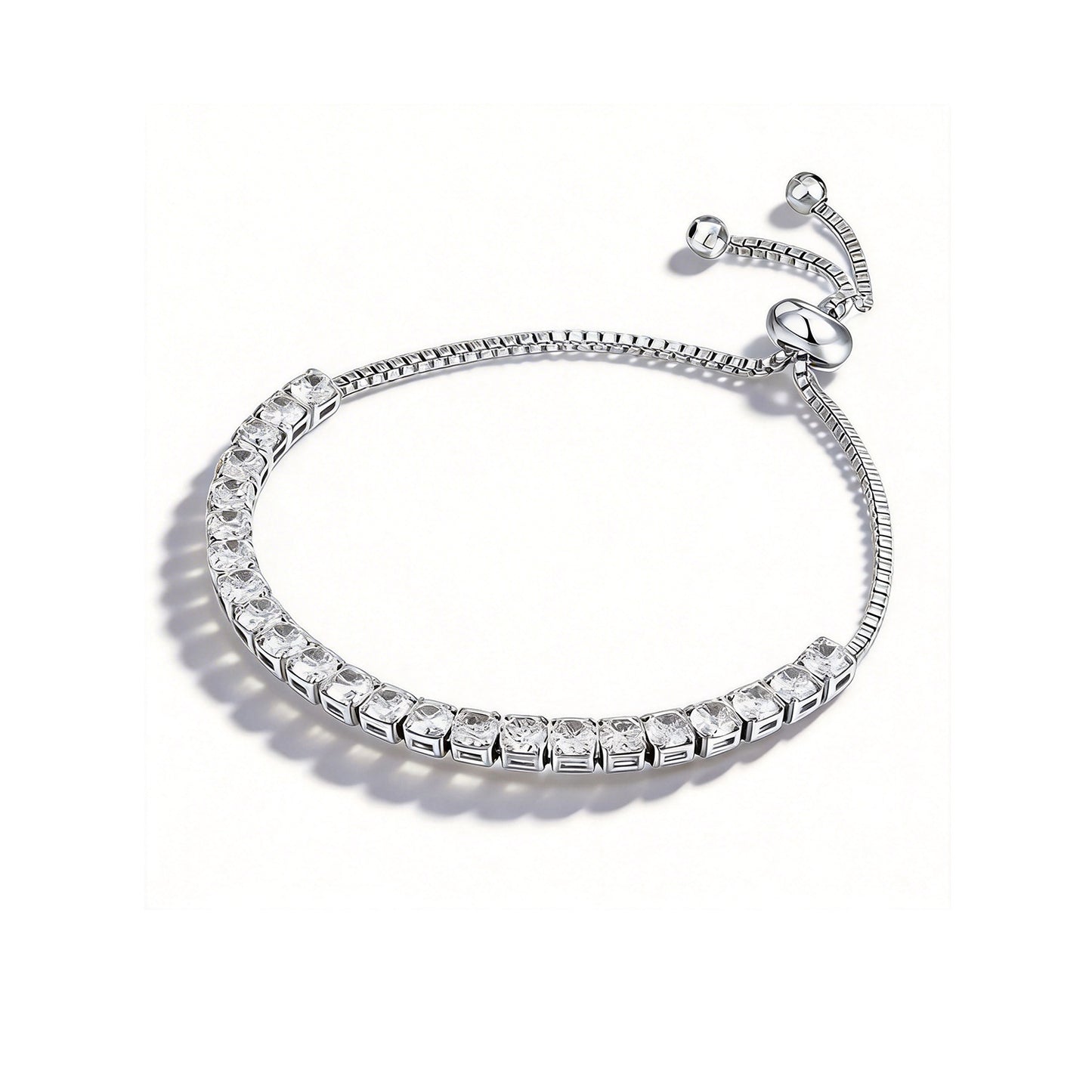 Sier Moissanite Full Tennis Rap Cuban Micro Inlaid Single Row Bracelets