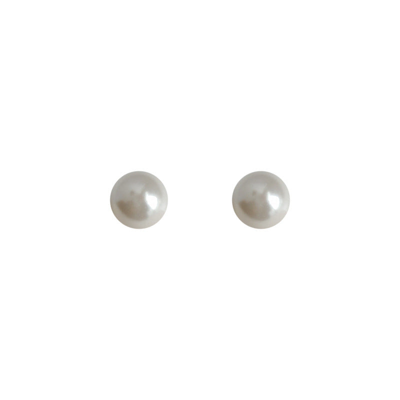 Pearl Retro Sier Korean Style Simple Earrings