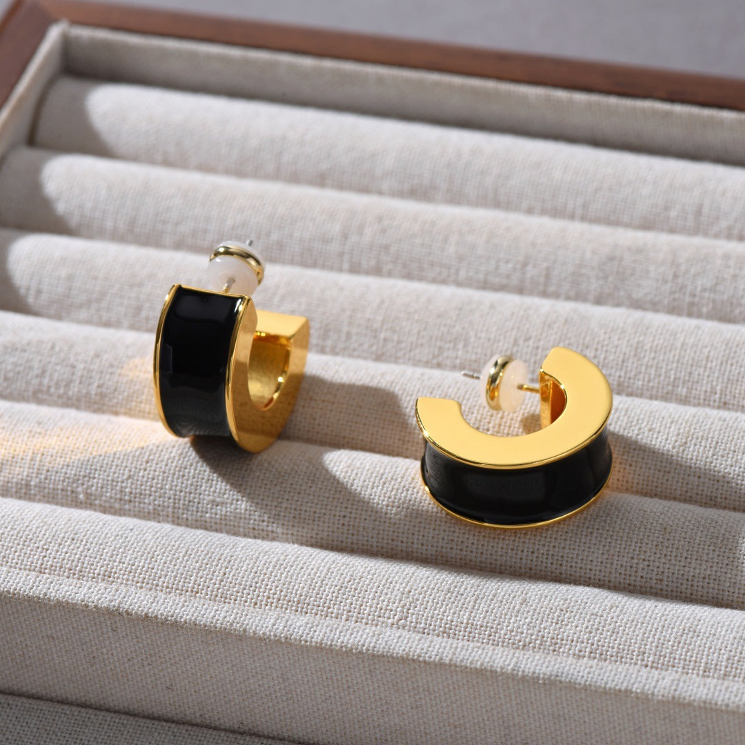 Drip Glazed Fashionable Simple Design Sier Temperament Everyday Rings