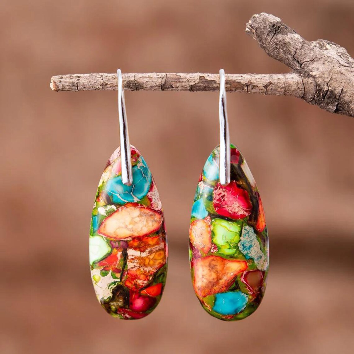 Emperor Stone Water Drop Female Temperament Earrings